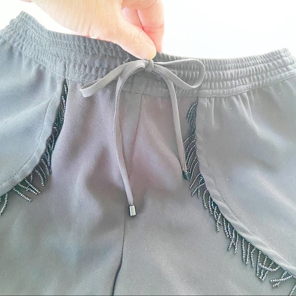 SAM EDELMAN Black Fringe Trim Shorts Size Small - Picture 5 of 7